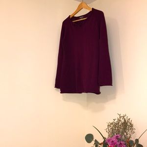 Eddie Bauer XS burgundy cotton sweater